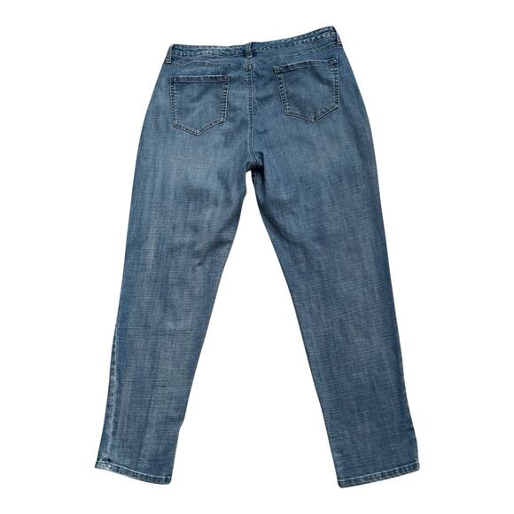 INC Womens Size 16 Ripped Destroyed Boyfriend Blue Jeans 29.5" Inseam - Picture 2 of 6